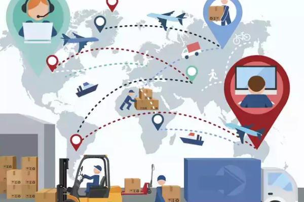 Illustrated Vector Image That Representing The Entire Process of Logistics industry.